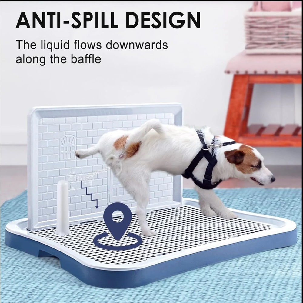 Portable Dog Potty Training Tray - Blue and White